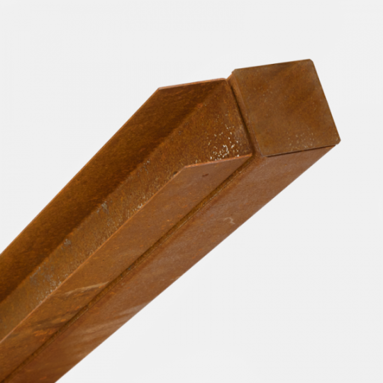 Begin/Eindpaal Bamboescherm zonder bevestigingsvoet 242cm Cortenstaal